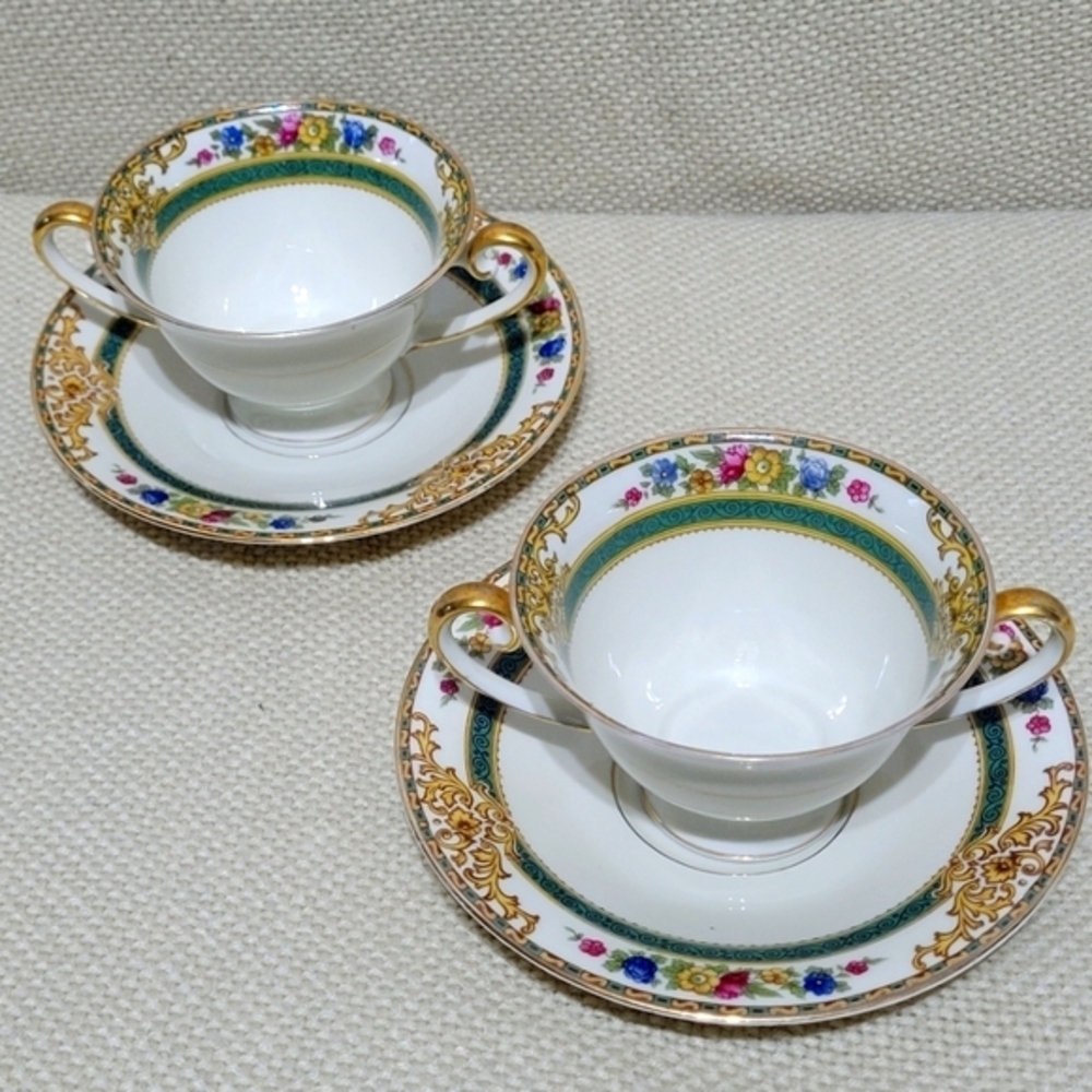 Vintage Cottswold Footed Boullion Cup & Saucer (2 Sets) Made in Bavaria - Picture 2 of 16